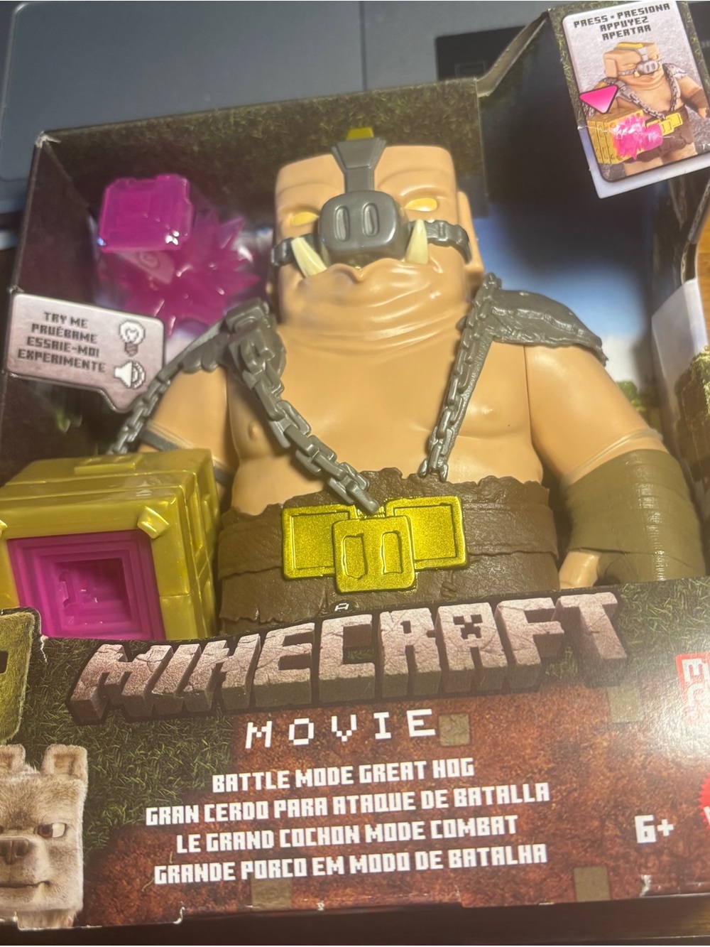 Minecraft Movie Battle Mode Great Hog Figure - Tan & Gold